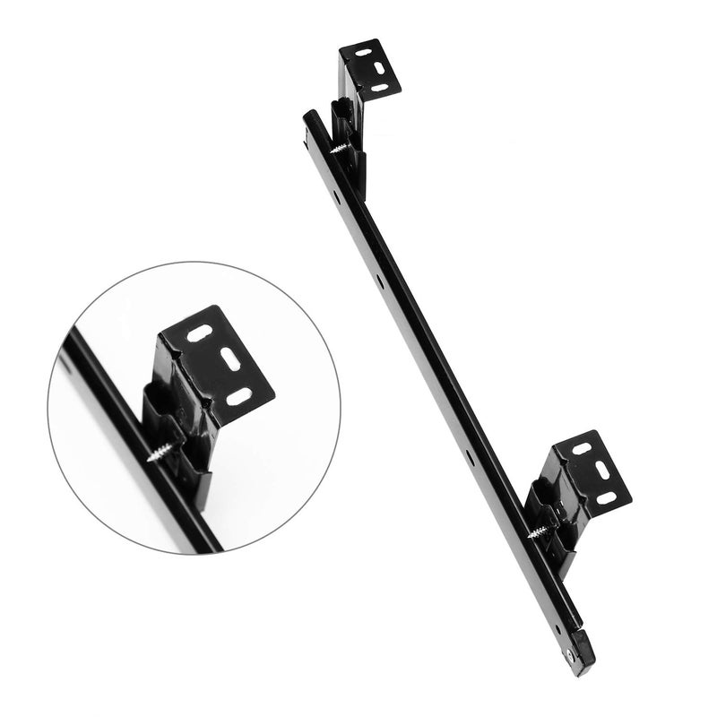 KINJOEK 2 PCS 14 Inch Under Desk Keyboard Tray Rails Slides, Adjustable Height Heavy Duty Ball Bearing Keyboard Mount Track, Black - Image 3